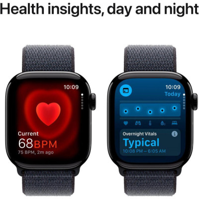Apple Watch Series 10 GPS 42mm Jet Black Aluminum Case w. Ink Sport Loop (MWWG3)