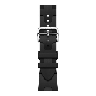 Apple Watch Hermes Series 9 GPS + Cellular, 41mm Silver Stainless Steel Case with Noir Kilim Single Tour (MRQ43 + MTHT3)