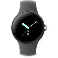 Google Pixel Watch LTE Polished Silver Case/Charcoal Active Band
