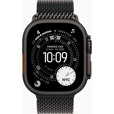 Apple Watch Ultra 3 GPS + Cellular 49mm Black Tit. Case w. Black Tit. Milanese Loop - Medium (MF1Q4)