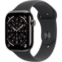 Apple Watch Series 11 GPS + Cellular 46mm Slate Tit. Case w. Black S. Band - M/L (MFD14)
