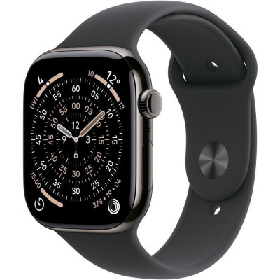 Apple Watch Series 11 GPS + Cellular 46mm Slate Tit. Case w. Black S. Band - M/L (MFD14)