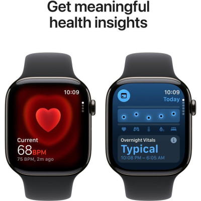 Apple Watch Series 11 GPS + Cellular 46mm Slate Tit. Case w. Black S. Band - M/L (MFD14)