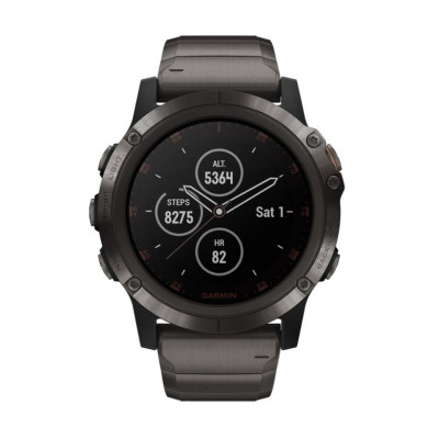 Garmin Fenix 5X Plus Sapphire Carbon Gray DLC Titanium with DLC Titanium Band (010-01989-04)
