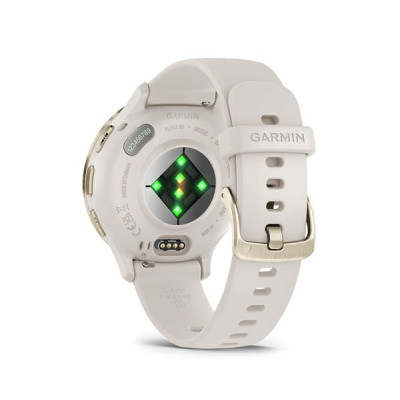 Garmin Venu 3s Soft Gold Stainless Steel Bezel with Ivory Case and Silicone Band (010-02785-54)