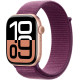 Apple Watch Series 10 GPS 46mm Rose Gold Aluminum Case w. Plum Sport Loop (MWWV3)