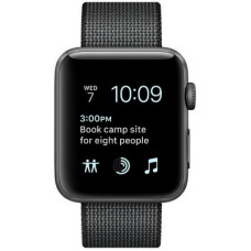 Apple Watch Series 2 42mm Space Gray Aluminum Case with Black Woven Nylon Band (MP072)