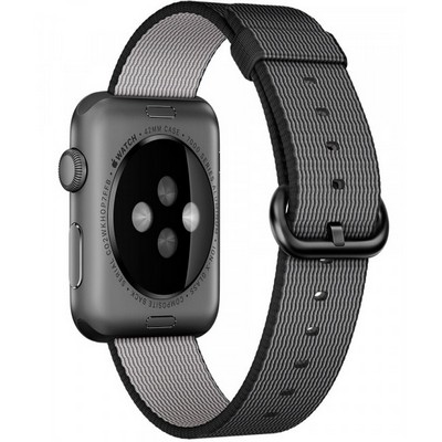 Apple Watch Series 2 42mm Space Gray Aluminum Case with Black Woven Nylon Band (MP072)