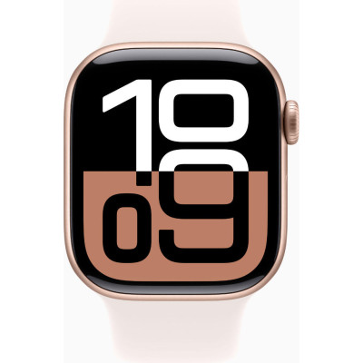 Apple Watch Series 10 GPS + Cellular 42mm Rose Gold Alu. Case w. Light Blush Sport Band - S/M (MWX93)