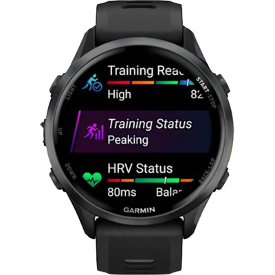 Garmin Forerunner 970 Carbon Gray DLC Titanium Black Case w. Black/Translucent Band (010-02969-00/10/60)