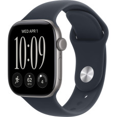 Apple Watch Series 12 GPS 42mm Space Gray Aluminum Case with Navy Blue Sport Band S/M (MJE74)