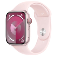 Apple Watch Series 9 GPS + Cellular 45mm Pink Alu. Case w. Light Pink Sport Band - S/M (MRMK3)