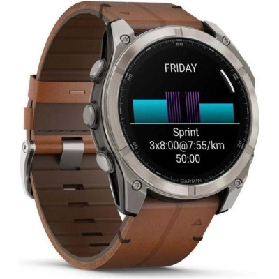 Garmin Fenix 8 51mm AMOLED Sapphire Carbon grey DLC w. Chestnut Leather Band (010-02905-40)