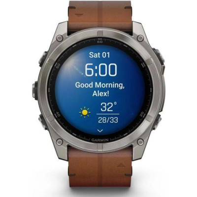 Garmin Fenix 8 51mm AMOLED Sapphire Carbon grey DLC w. Chestnut Leather Band (010-02905-40)