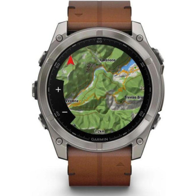 Garmin Fenix 8 51mm AMOLED Sapphire Carbon grey DLC w. Chestnut Leather Band (010-02905-40)