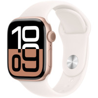 Apple Watch Series 10 GPS 42mm Rose Gold Alu. Case w. Light Blush Sport Band - M/L (MWWJ3)