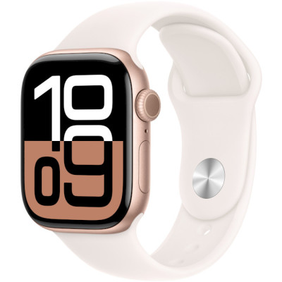 Apple Watch Series 10 GPS 42mm Rose Gold Alu. Case w. Light Blush Sport Band - M/L (MWWJ3)