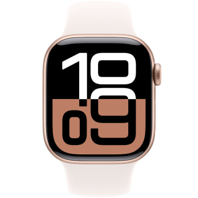 Apple Watch Series 10 GPS 42mm Rose Gold Alu. Case w. Light Blush Sport Band - M/L (MWWJ3)