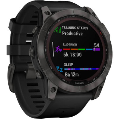 Garmin Fenix 7X Sapphire Solar Carbon Gray DLC Titanium with Black Band (010-02541-10/11)