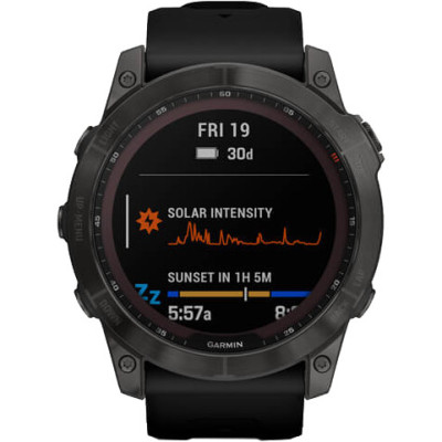 Garmin Fenix 7X Sapphire Solar Carbon Gray DLC Titanium with Black Band (010-02541-10/11)