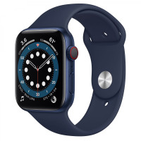 Apple Watch Series 6 GPS + Cellular 44mm Blue Aluminum Case w. Deep Navy Sport B. (M07J3/M09A3)