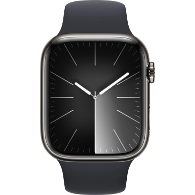 Apple Watch Series 9 GPS + Cellular 45mm Graphite S. Steel Case w. Midnight Sport Band - S/M (MRMV3)