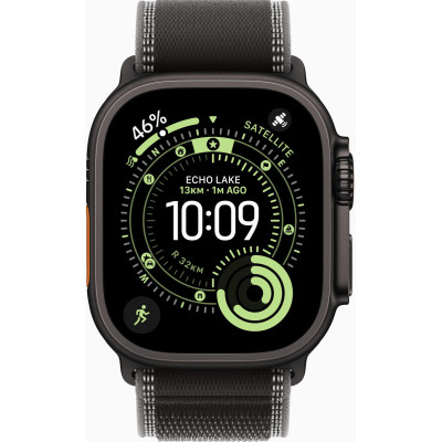 Apple Watch Ultra 3 GPS + Cellular 49mm Black Tit. Case w. Black/Charcoal Trail Loop - S/M (MF1D4)