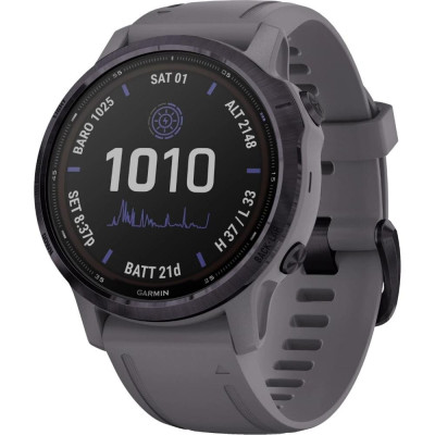 Garmin Fenix 6S Pro Solar Edition Amethyst Steel with Shale Gray Band (010-02409-15)