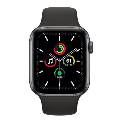 Apple Watch SE GPS 44mm Space Gray Aluminum Case w. Deep Navy Sport B. (MYE32)