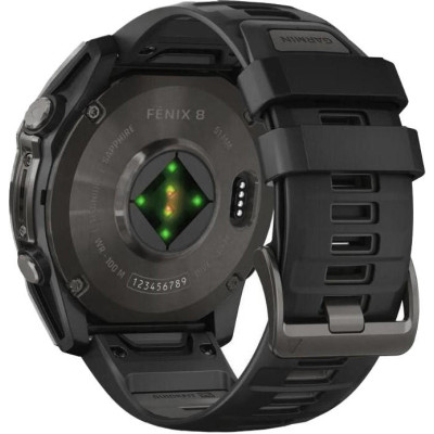 Garmin Fenix 8 51mm AMOLED Sapphire Carbon Gray DLC Titanium w. Black/Pebble Gray S. Band (010-02905-20/21)