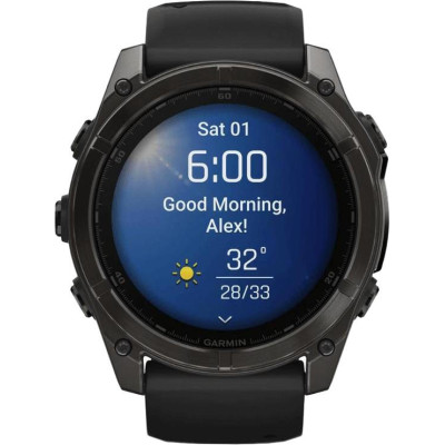 Garmin Fenix 8 51mm AMOLED Sapphire Carbon Gray DLC Titanium w. Black/Pebble Gray S. Band (010-02905-20/21)