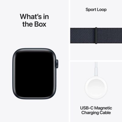 Apple Watch SE 2 GPS 44mm Midnight Aluminium Case w. Ink Sport Loop (MXEP3)
