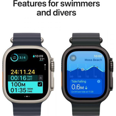 Apple Watch Ultra 2 GPS + Cellular 49mm Black Titan. Case w. Dark Green Alpine Loop - Medium (MX4R3)