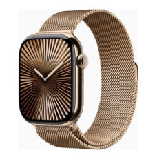 Apple Watch Series 10 GPS + Cellular 46mm Gold Titanium Case w. Gold Milanese Loop - S/M (MC7T4)