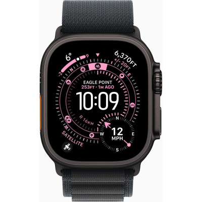 Apple Watch Ultra 3 GPS + Cellular 49mm Black Tit. Case w. Black Alpine Loop - Small (MF0Q4)