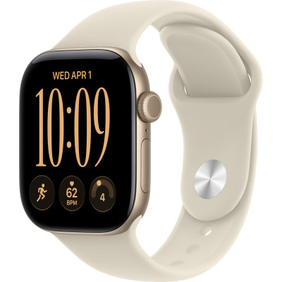 Apple Watch Series 12 GPS 42mm Light Gold Aluminum Case with Sand Sport Band S/M (MJED4)