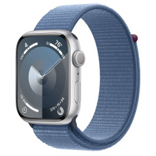 Apple Watch Series 9 GPS 45mm Silver Aluminum Case w. Winter Blue S. Loop (MR9F3)