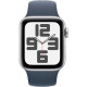 Apple Watch SE 2 GPS 44mm Silver Aluminium Case w. Denim Sport Band - S/M (MXEQ3)