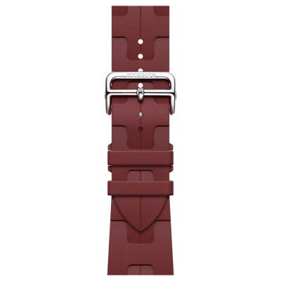 Apple Watch Hermes Series 9 GPS + Cellular, 45mm Silver Stainless Steel Case with Rouge H Kilim Single Tour (MRQP3 + MTJ13)