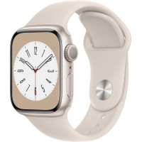 Apple Watch Series 8 GPS 45mm Starlight Aluminum Case with Starlight Sport Band (MNP23, MNUQ3)