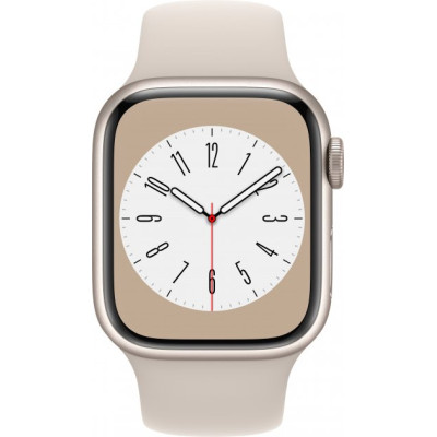 Apple Watch Series 8 GPS 41mm Starlight Aluminum Case with Starlight Sport Band (MNP63)