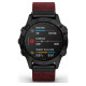Garmin Fenix 6 Sapphire Black DLC with Heathered Red Nylon Band (010-02158-16)