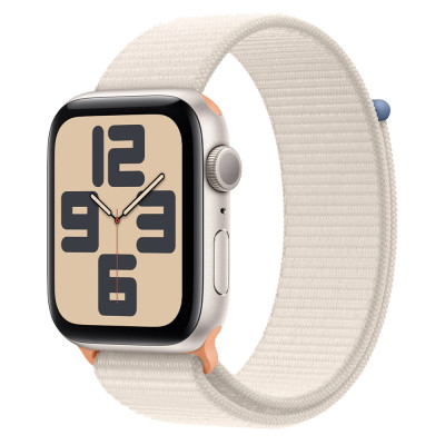 Apple Watch SE 2 GPS 44mm Starlight Aluminium Case with Starlight Sport Loop (MRE63)