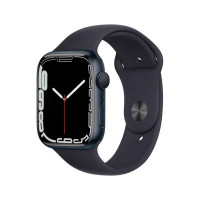 Apple Watch Series 7 GPS + Cellular 45mm Midnight Aluminum Case w. Midnight S. Band (MKJ73)
