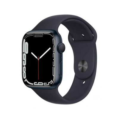 Apple Watch Series 7 GPS + Cellular 45mm Midnight Aluminum Case w. Midnight S. Band (MKJ73)