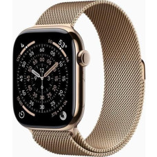 Apple Watch Series 11 GPS + Cellular 46mm Gold Tit. Case w. Gold Milanese Loop - S/M (MFD74)