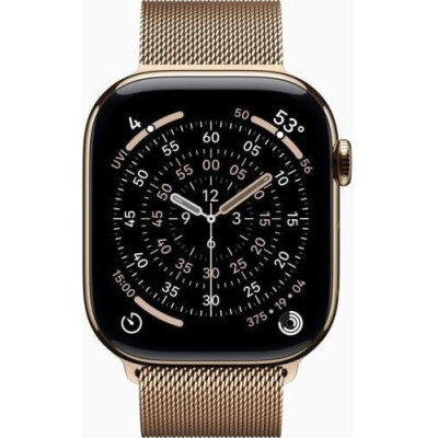 Apple Watch Series 11 GPS + Cellular 46mm Gold Tit. Case w. Gold Milanese Loop - S/M (MFD74)