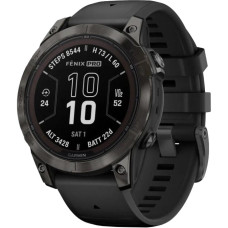 Garmin Fenix 7S Pro Solar Carbon Gray with Black Silicone (010-02776-54)