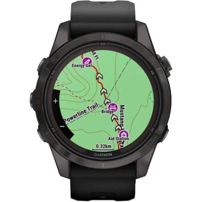 Garmin Fenix 7S Pro Solar Carbon Gray with Black Silicone (010-02776-54)