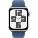 Apple Watch SE 2 GPS 44mm Silver Aluminium Case w. Denim Sport Band - M/L (MXER3)